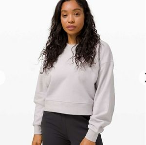 Lululemon 2020 Perfectly Oversized Crop Crewneck Pull On Sweater Beige Sz 6